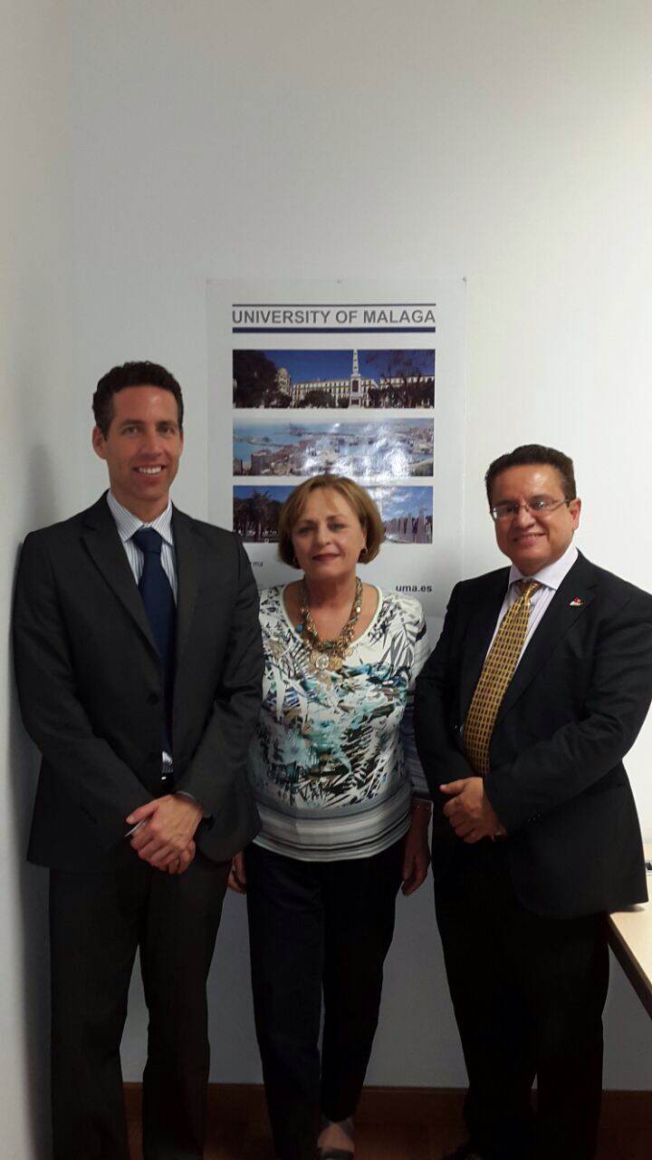 Rector Oscar Leon en visita oficial Universidad Malaga