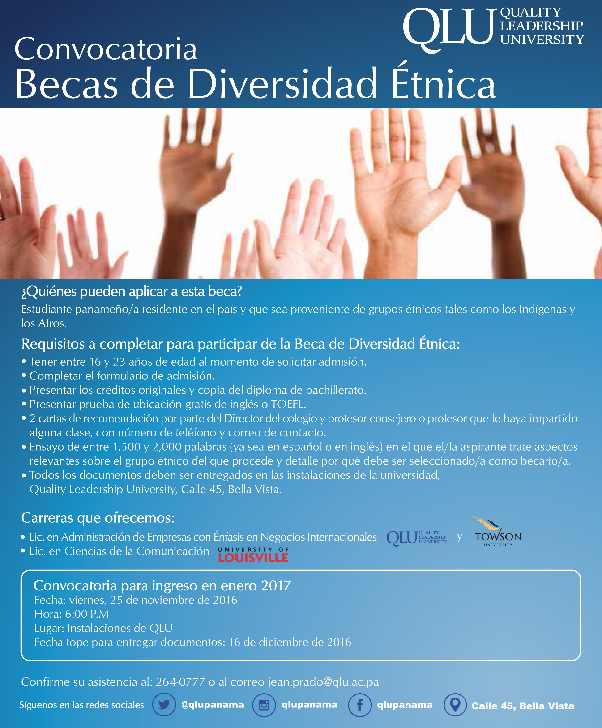 Becas de Diversidad Étnica 2016 flyer