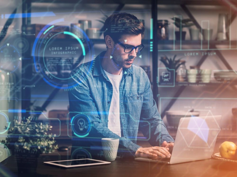 person working html computer